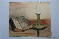 Watercolor Book & Candle