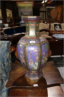 Large octagonal shaped enamel Chinese vase