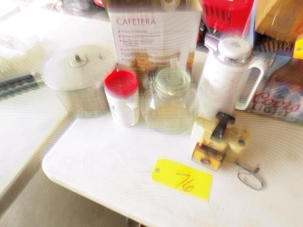 KITCHEN ITEMS & OLD POLAROID CAMERA