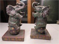 Pair of 9" Metal Elephant Book Ends