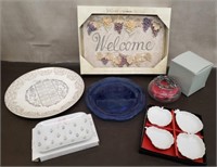New Welcome Wall Plaque, OMC Japan Fruit Dishes,