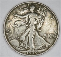 1939 s XF Grade Walking Liberty Half Dollar