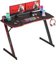 $26  47 Inch Modern Z-Shaped Computer Desk, Red