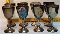 Set of 8 Silverplate Wine Glasses