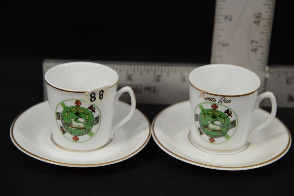 PUERTO RICA COFFEE CUPS, SAUCERS