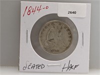 1844-O 90% Silver Seated Half $1 Dollar