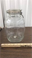 4 Quart cracker barrel style glass jar