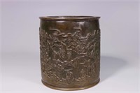 Qing Chinese Bronze Brushpot