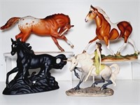 4 Horse Sculptures, Lenox, Franklin Mint