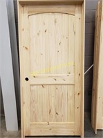 24" Right Hand Arch Top Knotty Pine Interior Door