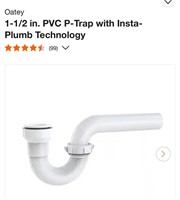 Oatey 1-1/2 in. PVC P-Trap with Insta- Plumb