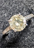 $10475 14K  Diamond (1.35Ct,I1,Yellowish Green) Di