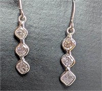 $3600 14K  Natural Pink Diamond(0.8ct) Earrings