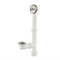 Trip Lever 1-1/2 in. White Poly Pipe Bath Waste an