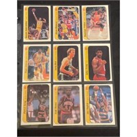 (10) Different 1986 Fleer Basketball Stickers
