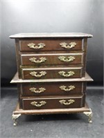 5 Drawer Jewelry Box w/ Brooches, Necklaces & More