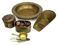 Brass Etched Bowl, Trinket Box, Scoop and Others