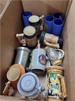 Box lot- steins and mugs