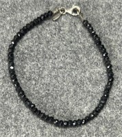 SI Black Bead & Sterling Bracelet