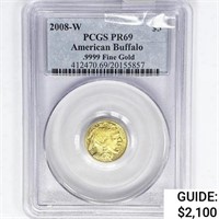 2008-W $5 1/10oz American Gold Buffalo PCGS PR69
