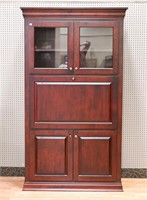 BROWN MAPLE "PHILLIPE" LIGHTED BAR CABINET