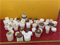 Large Collection of Milk Glass Jars