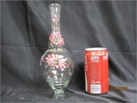 Vtg Hand Painted Glass Vase