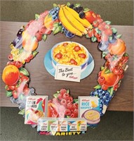 LARGE KELLOGG'S CEREAL ADVERTISING WREATH DISPLAY