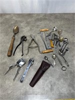Leather working tools, collector spoons, and
