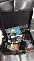 Vintage camera and related items with case