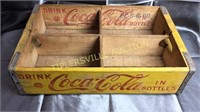 Yellow Coca-Cola crate 4ct good shape