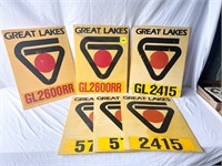 6 Plastic Great Lakes Signs