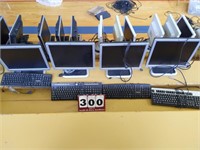 4 HP Monitors and 4 Keyboards