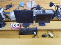 1 Samsung Monitor, HP keyboard, Acer Monitor
