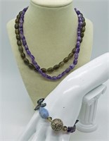 Amethyst/Labradorite Necklace & Bracelet