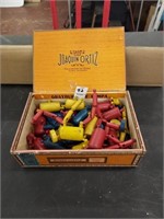 Cigar box with wooden toys