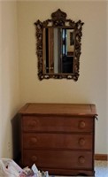 Night Stand, Bed, Dresser & Mirror