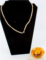 Jewelry Bakelite Figural Hat Pin & Necklace