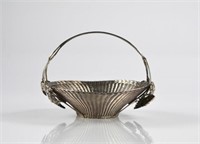 CHINESE EXPORT SILVER WIREWORK BASKET