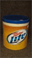 Large vintage Miller Lite tin 9 in by 9.5 in