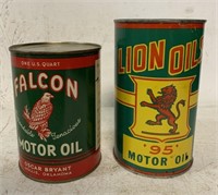 Falcon and Lions Oil motor oil cans