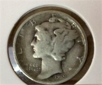 Mercury dime, silver coin