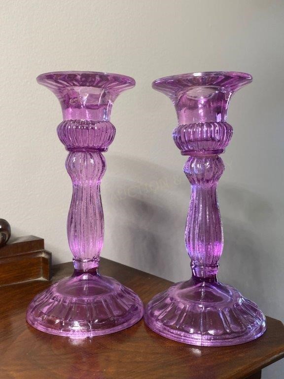 Lavender Candlesticks