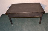 Black painted hinged top coffee table
