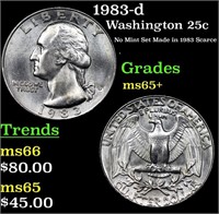 1983-d Washington Quarter 25c Grades GEM+ Unc