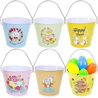 Joyin-6 Easter Decorative Metal Buckets