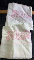 Embroidered his & hers pillow cases