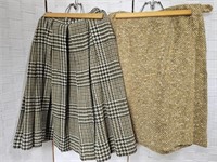 2 1960s Women's Skirts Pleated Houndstooth etc