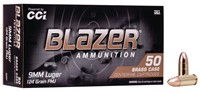 CCI 5201 Blazer Brass Handgun 9mm Luger 124 gr Ful