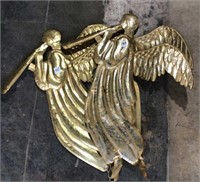 Pair wall mounted metal angels